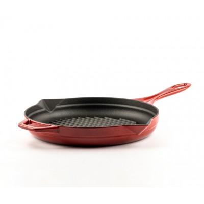 Zománcozott öntöttvas grill serpenyő Hosse, Rubin, Ф24cm - Öntöttvas serpenyő