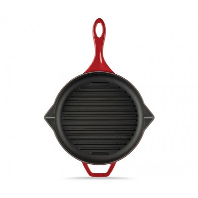 Zománcozott öntöttvas grill serpenyő Hosse, Rubin, Ф28cm - Öntöttvas serpenyő