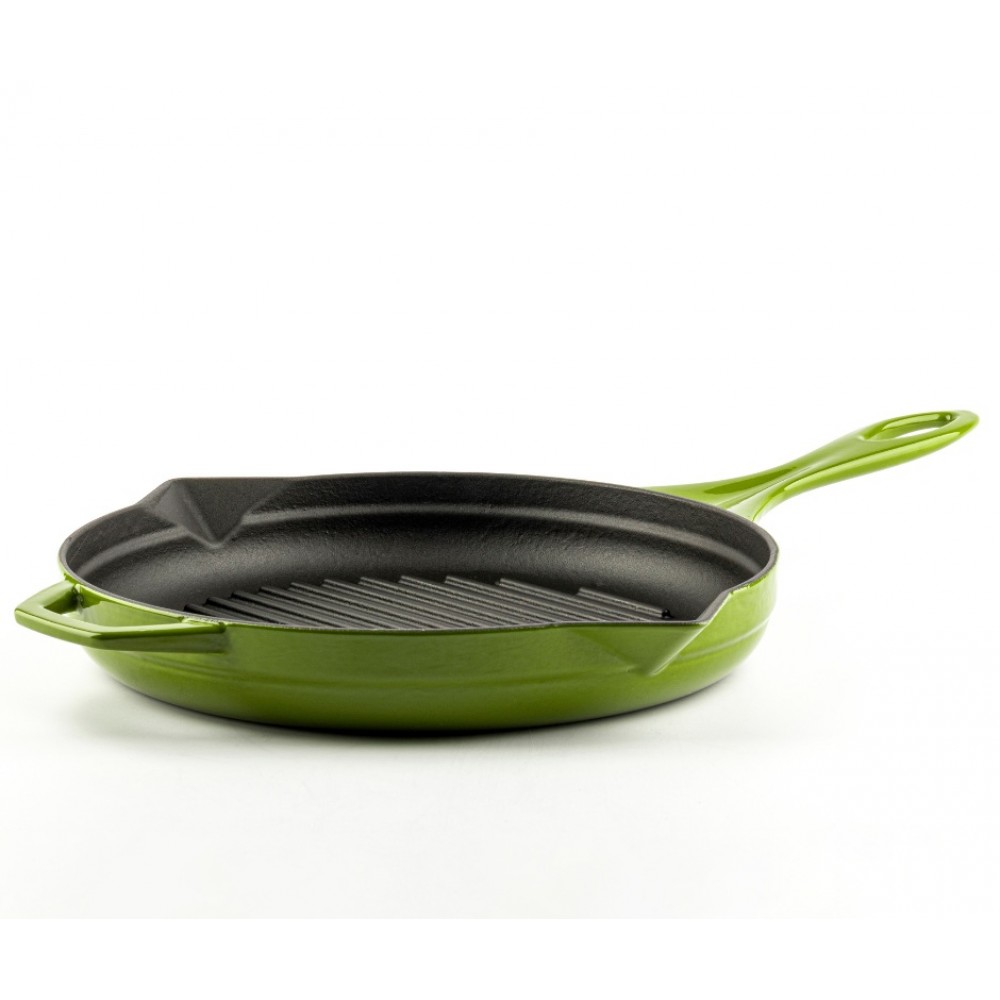 Zománcozott öntöttvas grill serpenyő Hosse, Bamboo, Ф28cm