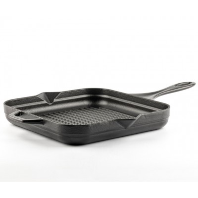 Zománcozott öntöttvas grill serpenyő Hosse, Black Onyx, 28x28cm - Öntöttvas serpenyő