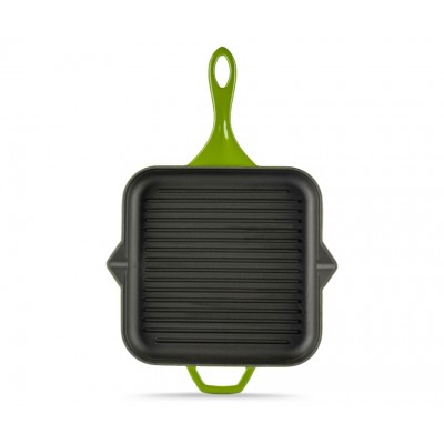 Zománcozott öntöttvas grill serpenyő Hosse, Bamboo, 28x28cm - Öntöttvas serpenyő