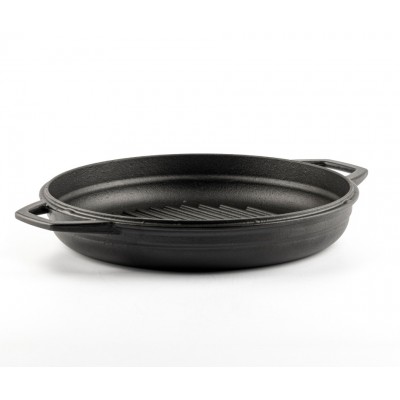 Zománcozott öntöttvas grill serpenyő Hosse, Black Onyx, Ф22cm - Lapos öntöttvas serpenyő
