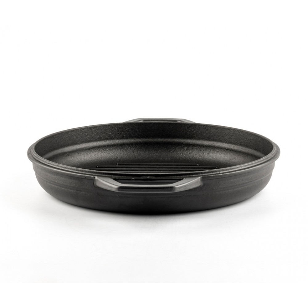 Zománcozott öntöttvas grill serpenyő Hosse, Black Onyx, Ф22cm | Lapos öntöttvas serpenyő | Öntöttvas serpenyő |