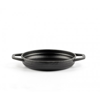Zománcozott öntöttvas serpenyő két fogantyúval Hosse, Black Onyx, Ф16cm - Lapos öntöttvas serpenyő