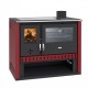 Wood cooker stove Prity GT Red, with stainless steel oven and glass ceramic hop, 15 kW |  |  |