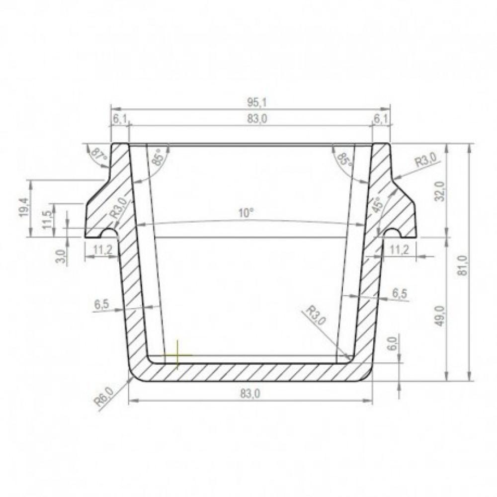 Öntöttvas pellet kályha égőedény Arce és másokhoz, 95x70mm |  |  |