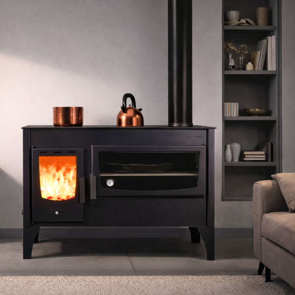 Fatüzelésű tűzhely Balkan Energy ATS ΜΑSΙΝΑ VERGINA, 10.2kW | Sütős kandalló | Kályha |