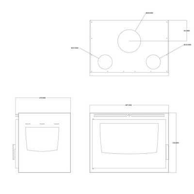 Kandalló Balkan Energy ATS INSERT CORNER AIR 700, ventilátorral és légcsatornákkal, bal, 11.84kW - Kandallóbetét