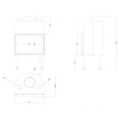 Kandalló Balkan Energy ATS STABLE AIR 700, légcsatornákkal, 14.8kW - Kandallóbetét
