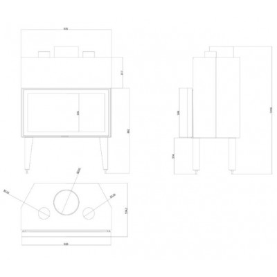 Kandalló Balkan Energy ATS STABLE AIR 900, légcsatornákkal, 19.59kW - Kandallóbetét
