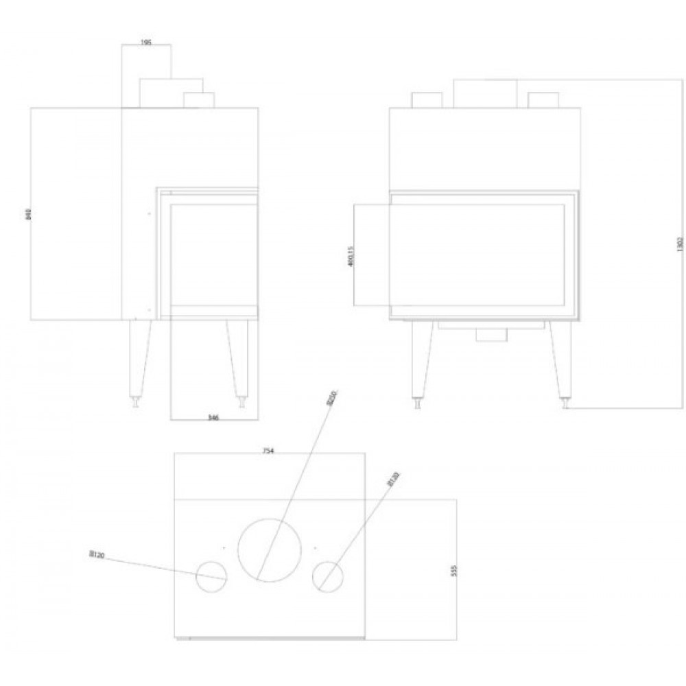 Kandalló Balkan Energy ATS STABLE AIR CORNER 700, légcsatornákkal, jobb, 14.01kW | Modern kandalló | Kandalló |