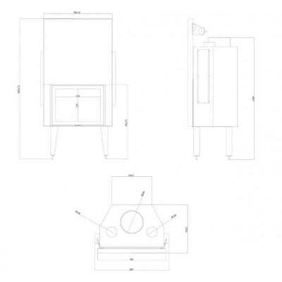 Kandalló Balkan Energy ATS STRAIGHT AIR 700, légcsatornákkal, 14.89kW - Kandallóbetét