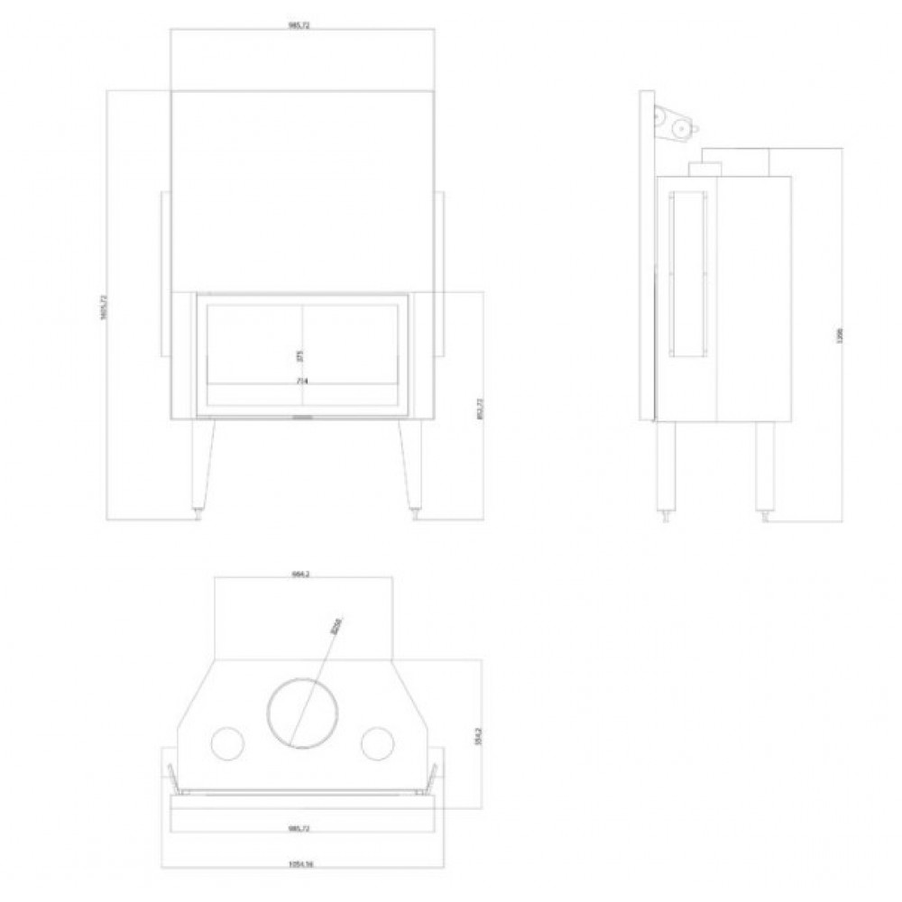 Kandalló Balkan Energy ATS STRAIGHT AIR 900, légcsatornákkal, 19.95kW | Modern kandalló | Kandalló |