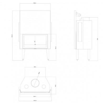 Kandalló Balkan Energy ATS STRAIGHT AIR 900, légcsatornákkal, 19.95kW - Kandallóbetét