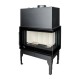 Wood Burning Fireplace UNIFLAM 760 EVO PBS with air ducts and air supply, bent glass, right side, 10kW |  |  |
