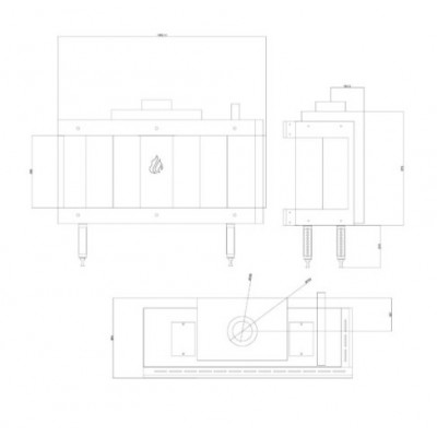 Gázkandalló Balkan Energy GAS CORNER 100, 10.2kW - Kandalló