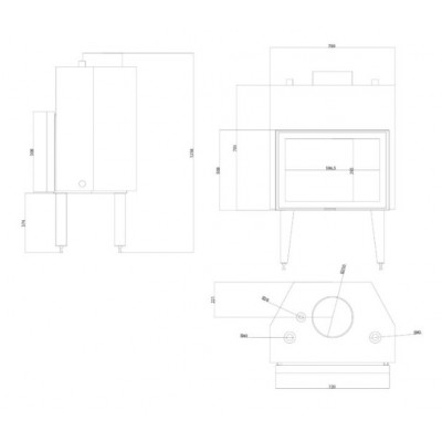 Vízteres kandallóbetét Balkan Energy ATS STABLE HYDRO 700, 24.56kW - Kandallóbetét