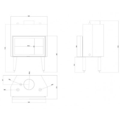 Vízteres kandallóbetét Balkan Energy ATS STABLE HYDRO 800, 30.79kW - Kandallóbetét