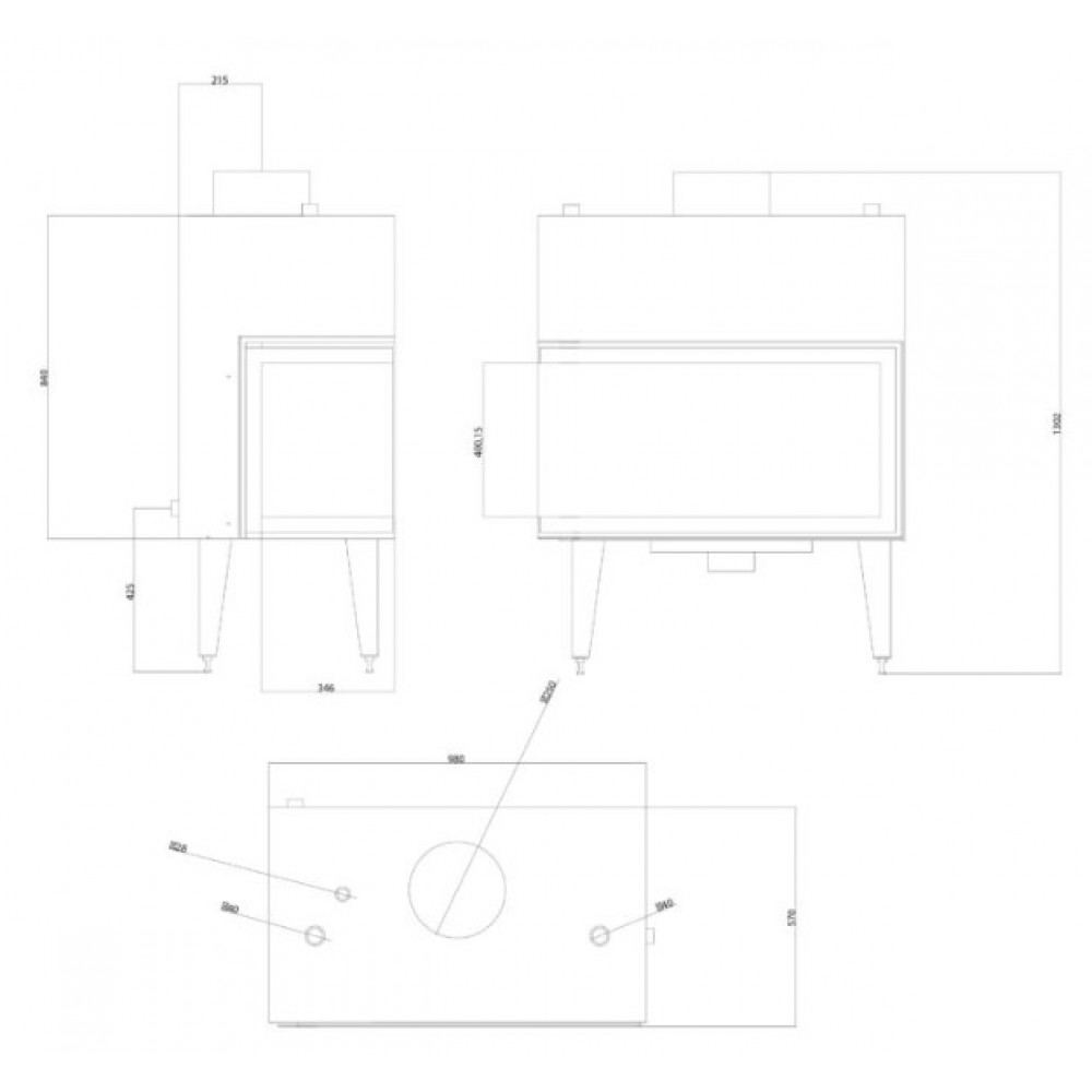 Vízteres kandallóbetét Balkan Energy ATS STABLE HYDRO CORNER 900, jobbra, 27.23kW | Vízteres kandallóbetét | Kandalló |