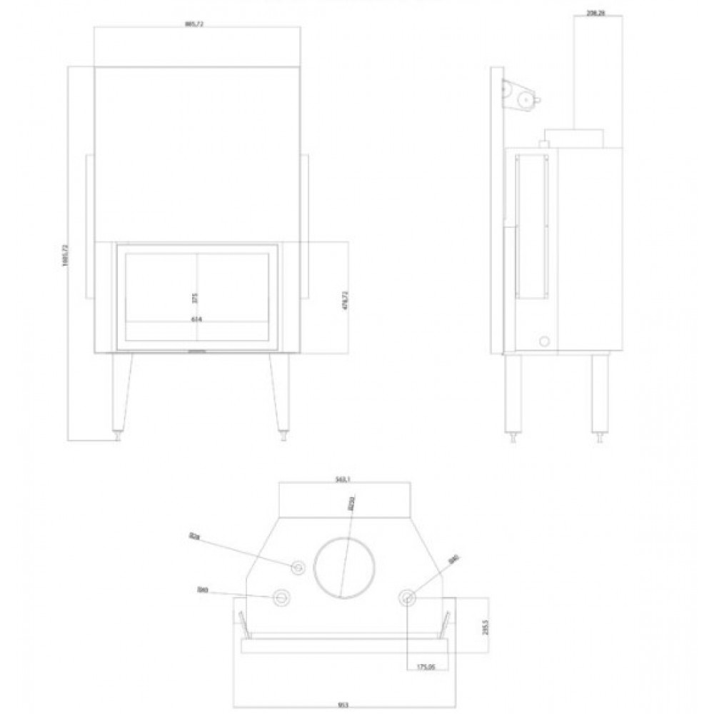 Vízteres kandallóbetét Balkan Energy ATS STRAIGHT HYDRO 800, 29.58kW | Vízteres kandallóbetét | Kandalló |