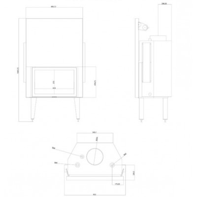 Vízteres kandallóbetét Balkan Energy ATS STRAIGHT HYDRO 800, 29.58kW - Vízteres kandallóbetét