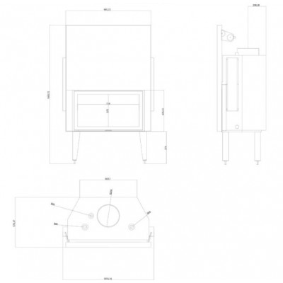 Vízteres kandallóbetét Balkan Energy ATS STRAIGHT HYDRO 900, 32.2kW - Vízteres kandallóbetét