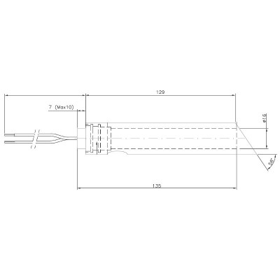 Gyújtó / ellenállás készlet vezetőcsővel pellet kályhákhoz Jotul, Ravelli és mások számára, hossz 144 mm, 350 W - Pellet kályha gyújtók / ellenállások