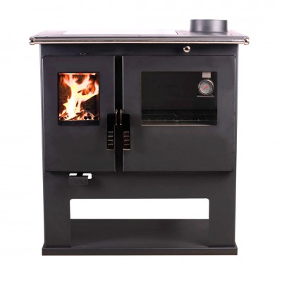 Fatüzelésű tűzhely Verso CS Inox Ceramic Jobb rozsdamentes acél sütővel és kerámia főzőlappal, 7.7kW - Verso