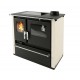 Fatüzelésű tűzhely Verso CS Plus rozsdamentes acél sütővel és kerámia főzőlappal, Elefántcsont, Jobb, 7.7kW | Sütős kandalló | Kályha |