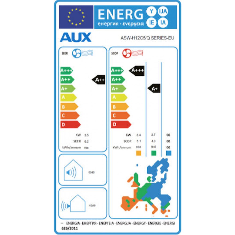 Inverter air conditioner cu WiFi AUX, 12000 BTU | Oldalfali klímá | Klímá |
