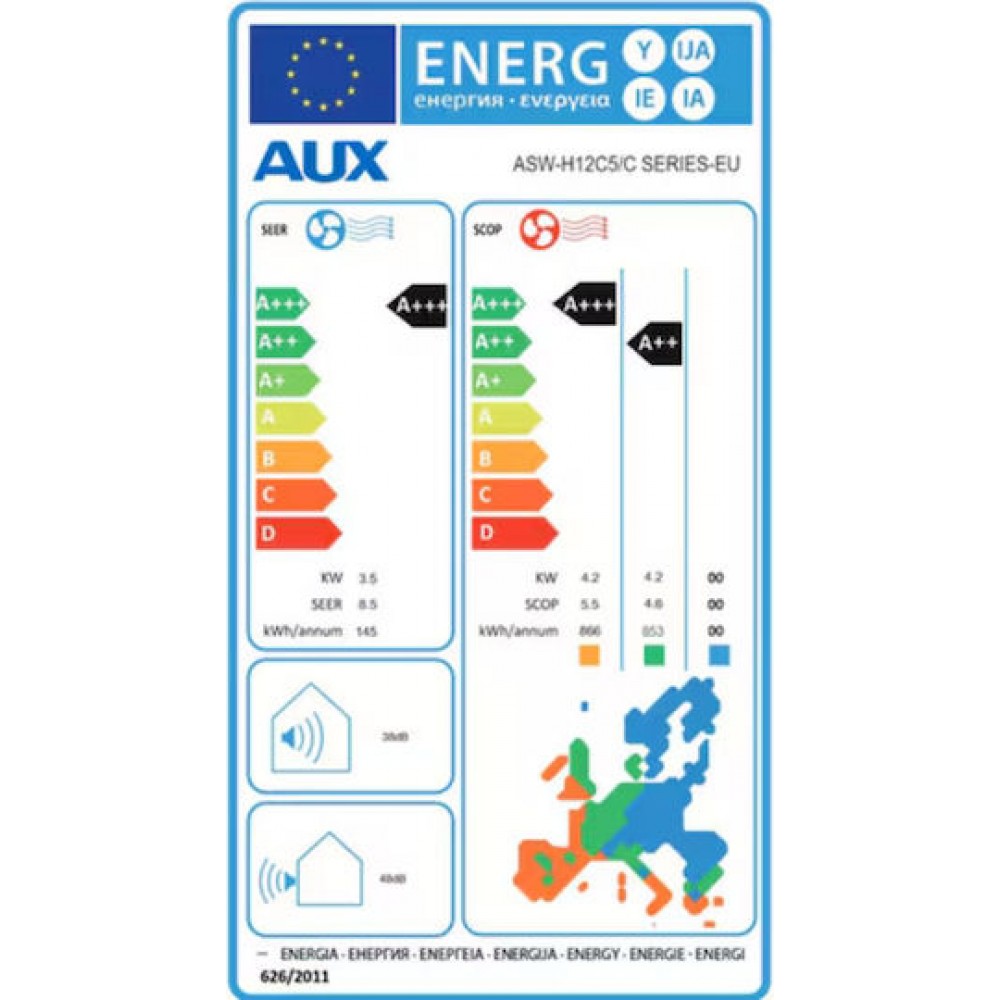 Inverter air conditioner cu WiFi AUX C-Series, 12000 BTU | Oldalfali klímá | Klímá |
