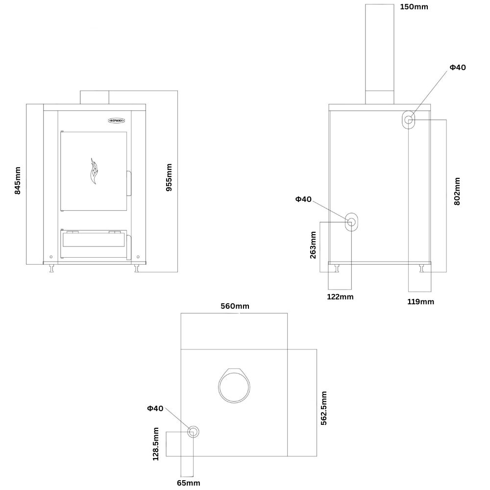 Fatüzelésű kazán Balkan Energy ATS HYDRO, 20 kW | Fatüzelésű kazán |  |