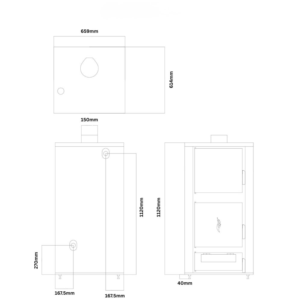 Fatüzelésű kazán Balkan Energy ATS HYDRO, 40 kW | Fatüzelésű kazán |  |