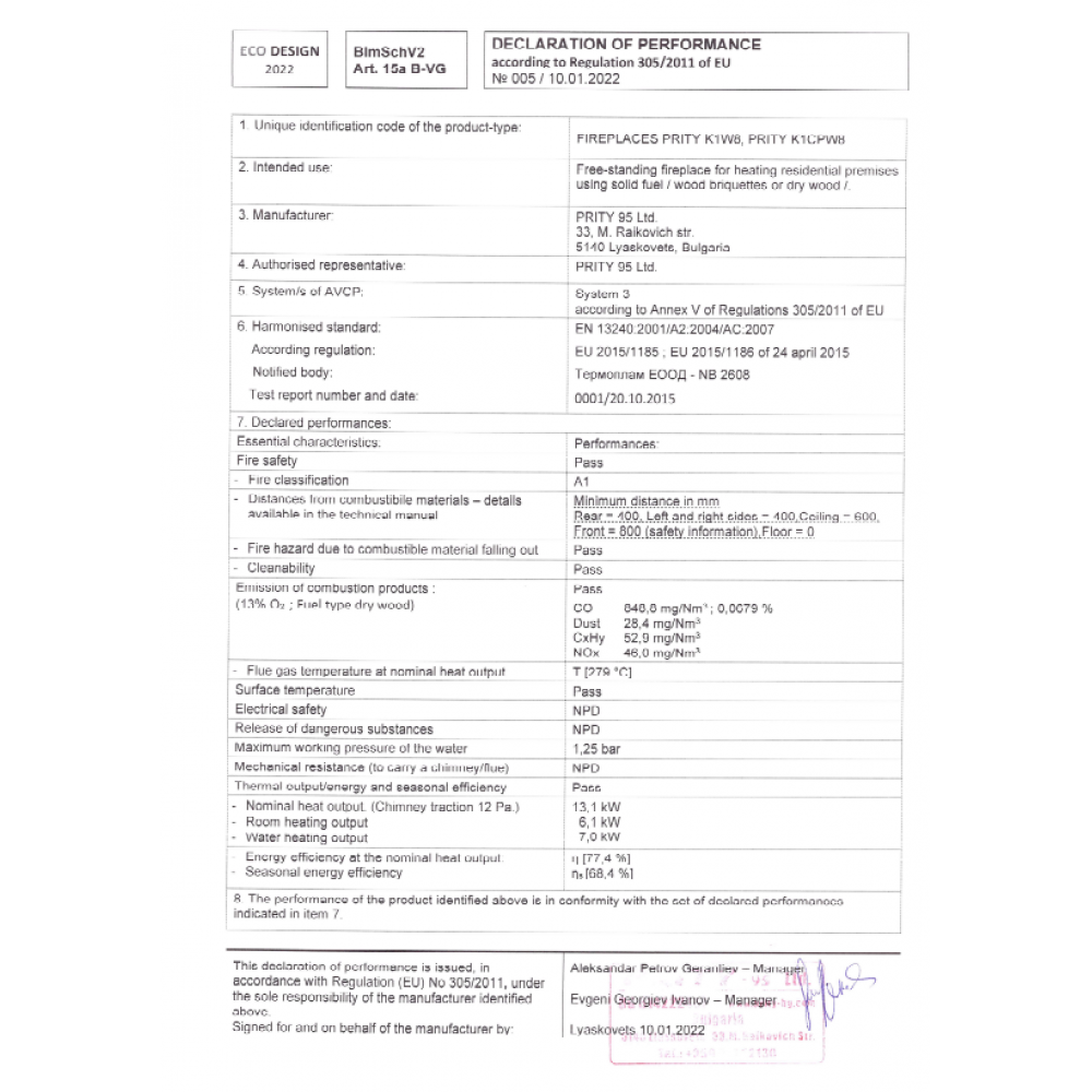 Vízteres kályhá Prity K1 W8, 13.1kW | Vízteres kályhák | Kályhák |