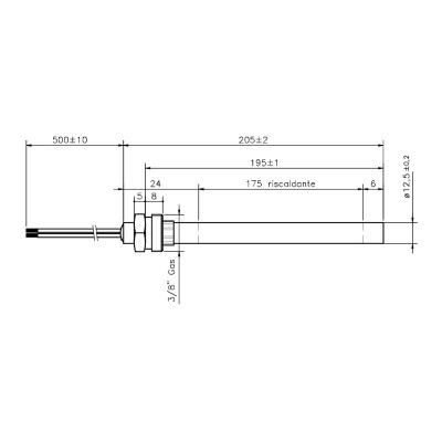 Pellet kályha gyújtó / ellenállás Clam és mások, teljes hossz 205mm, 400W - Pellet kályha gyújtók / ellenállások