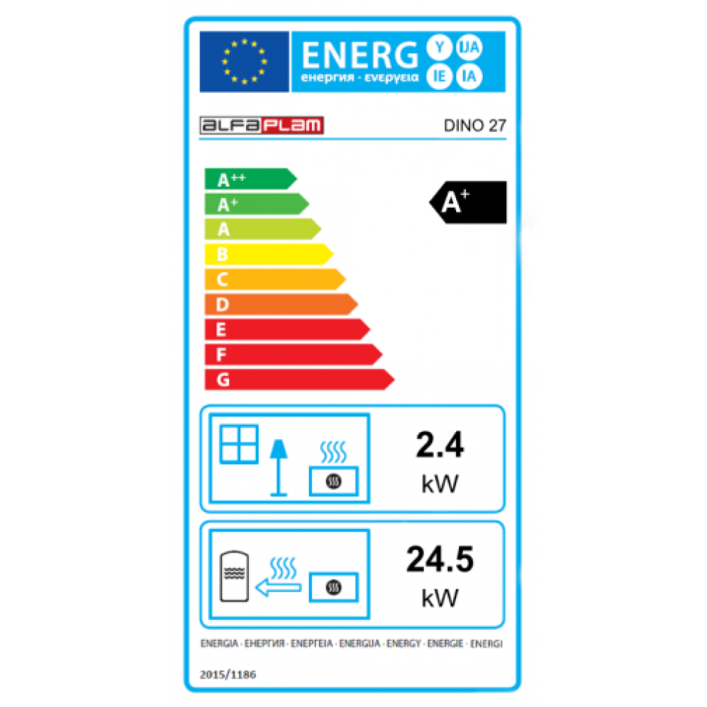 Vízteres pellet kályha Alfa Plam Dino 27 Barna, 27kW | Vízteres pellet kályhak | Pellet kályhák |