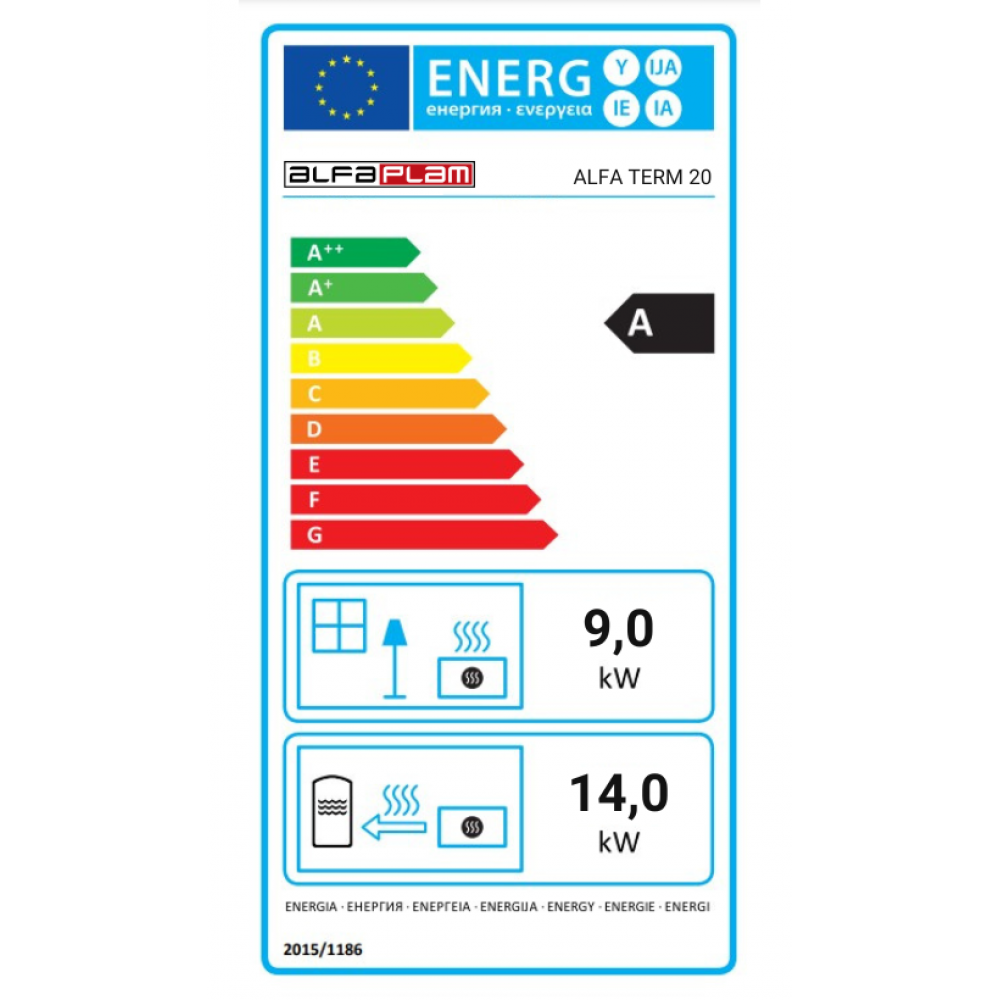 Vízteres fatüzelésű tűzhely Alfa Plam Alfa Term 20, Antracit, 23kW | Fatüzelésű tűzhelyek | Fatüzelésű |