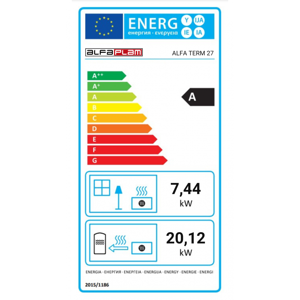 Fatüzelésű tűzhely Alfa Plam Alfa Term 27 Anthracite, 27.56kW | Fatüzelésű tűzhelyek | Fatüzelésű |