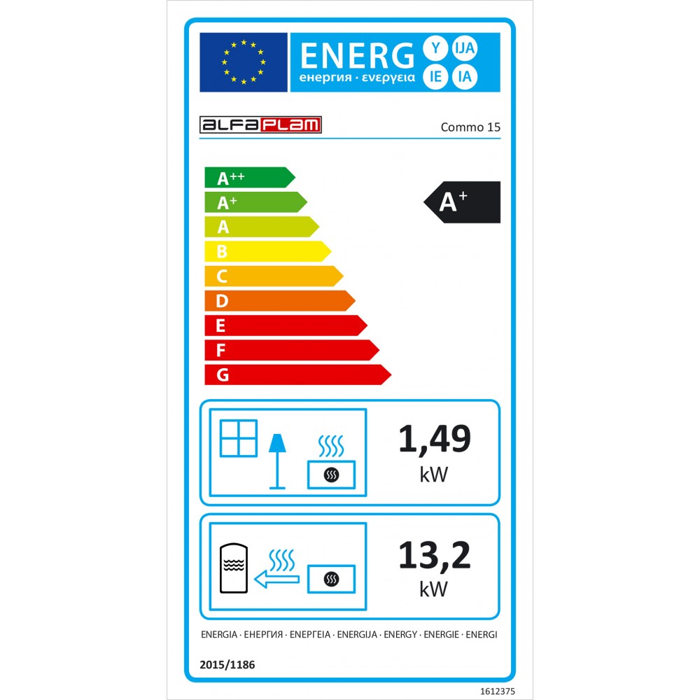 Vízteres pellet kályha Alfa Plam Commo 15 Bordeaux, 15kW | Vízteres pellet kályhak | Pellet kályhák |