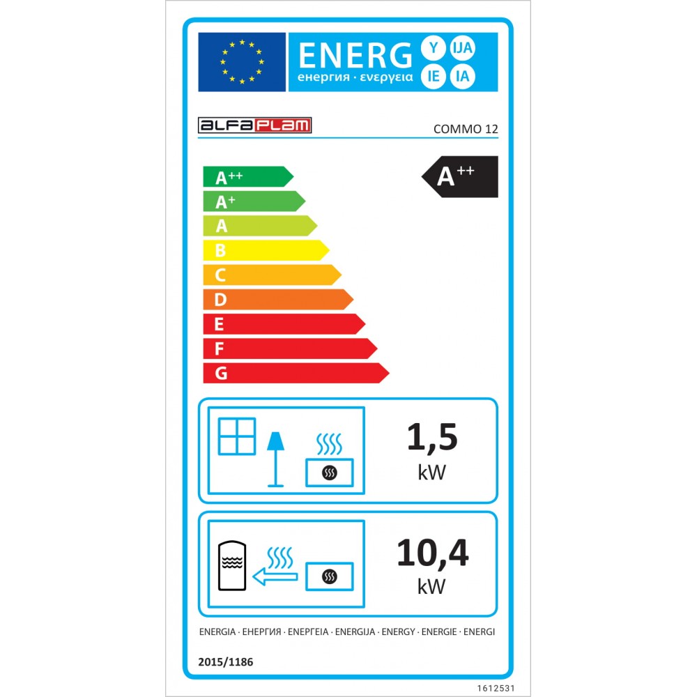 Vízteres pellet kályha Alfa Plam Commo 12  Bézs, 12kW | Vízteres pellet kályhak | Pellet kályhák |