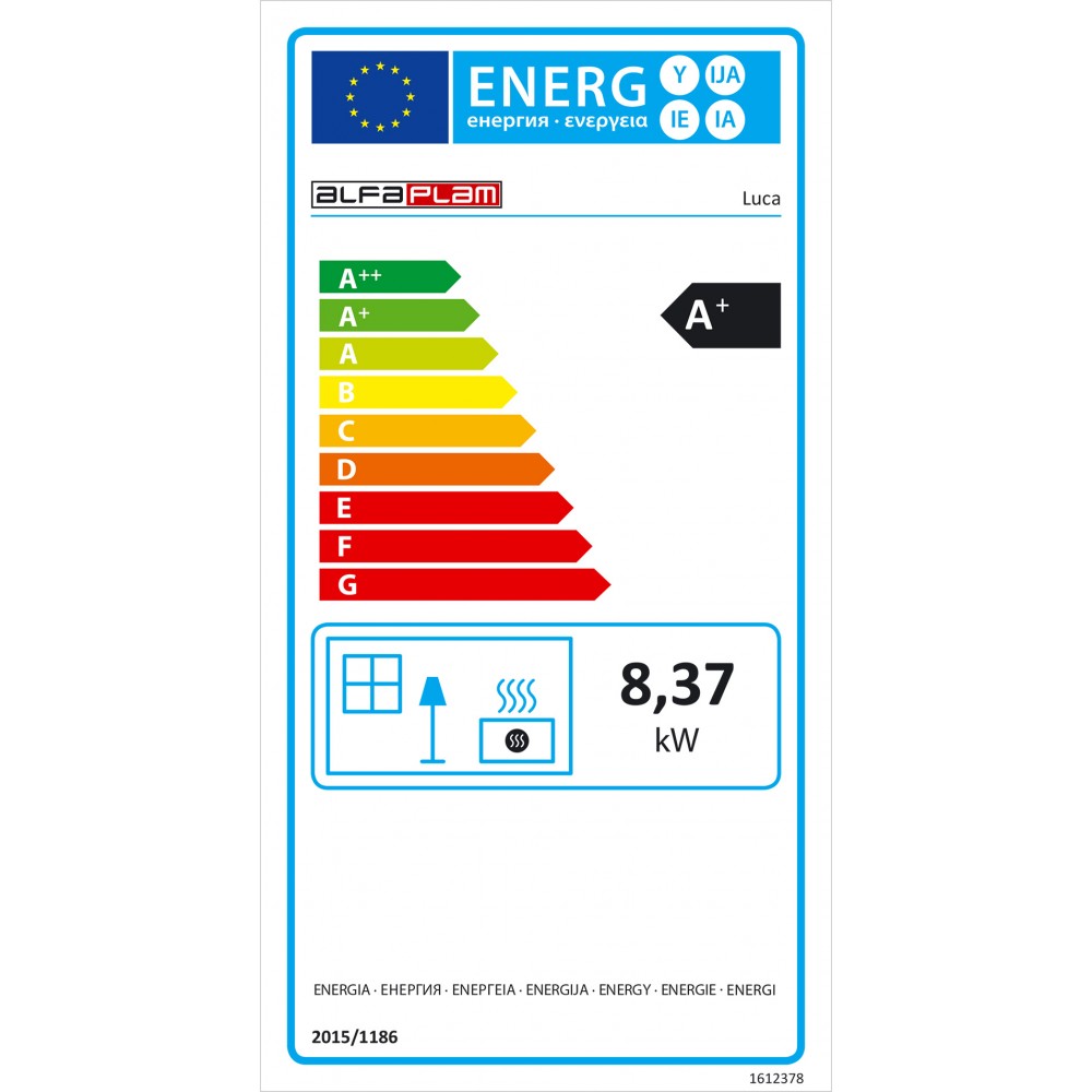 Pellet kályha Alfa Plam Luca Fekete, 8kW | Levegős pellet kályhak | Pellet kályhák |