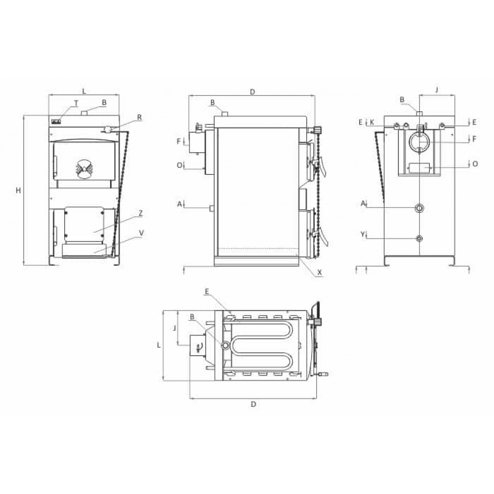 Fatüzelésű kazán BURNiT NWB 25, 20kW | Fatüzelésű kazán |  |