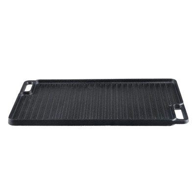 Kétoldalas öntöttvas grill lemez, 46x26 cm - Öntöttvas lemez