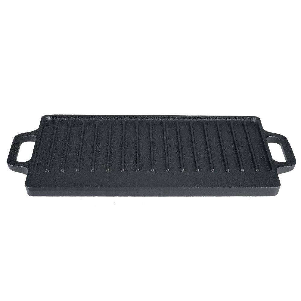 Kétoldalas öntöttvas grill lemez, 43x23 cm | Öntöttvas lemez |  |