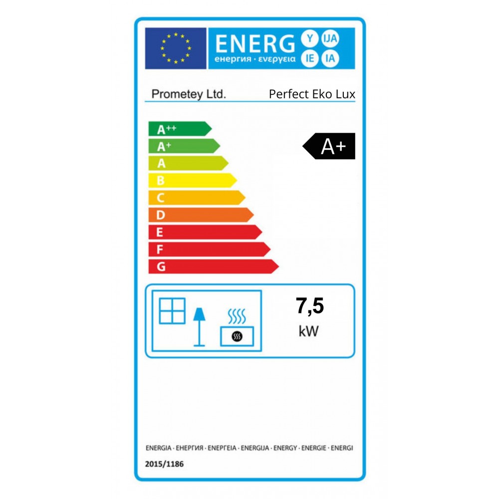 Fatüzelésű tűzhely Prometey Perfect Eco Lux jobb égéstermékkel, bordó, 7.5kW |  |  |
