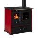 Fatüzelésű tűzhely Prometey Perfect Eco Lux jobb égéstermékkel, bordó, 7.5kW |  |  |