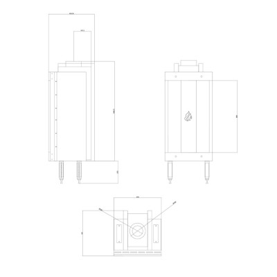 Gázkandalló Velmora Fire GAS STANDING STRAIGHT, 3.9kW - 6.0kW - Velmora Fire