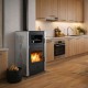 Vízteres kandallókályha, sütővel Velmora Fire ATS HYDRO ΜΑSΙΝΑ 90-25 szürke, 25kW | Vízteres kandallókályha | Kályha |