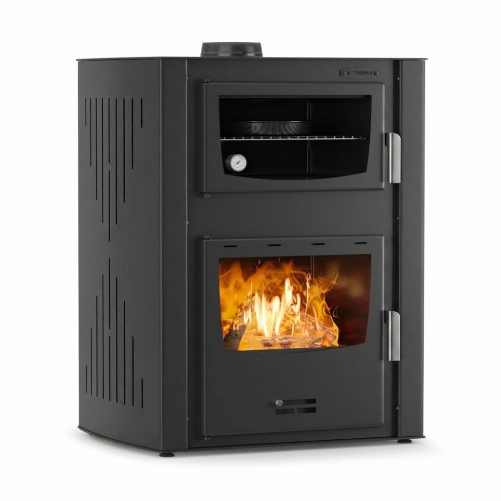 Vízteres kandallókályha, sütővel Velmora Fire ATS HYDRO ΜΑSΙΝΑ 90-30 fekete, 35kW | Vízteres kandallókályha | Kályha |