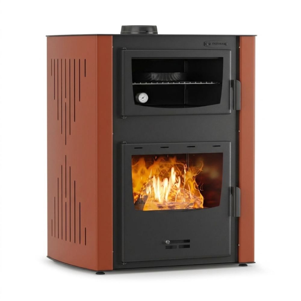 Vízteres kandallókályha, sütővel Velmora Fire ATS HYDRO ΜΑSΙΝΑ 90-30 terrakotta, 35kW | Vízteres kandallókályha | Kályha |